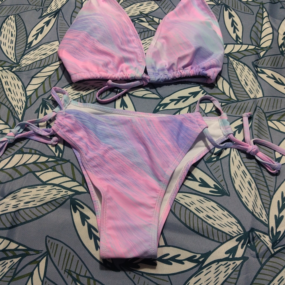 SHEIN Pastel Pink and Lavender Bikini Set